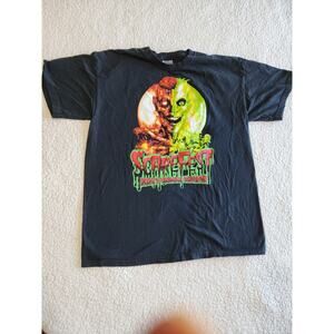 RARE Scarefest horror & paranomal convention Tshirt Size Large Black Zombie Evil